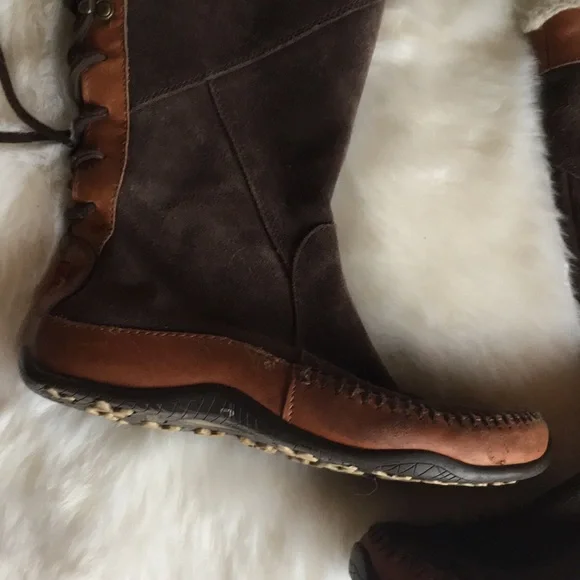 THE NORTH FACE WOMEN LEATHER AND SUEDE BOOTS SIZE 6.5 - Picture 3 of 8